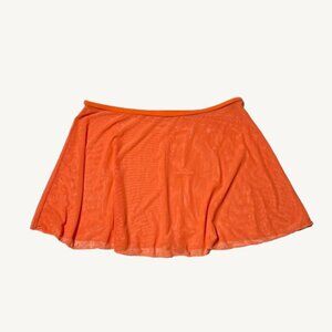 Women's Orange Mesh Skirt Cover Up for Bathing Suit Size Medium